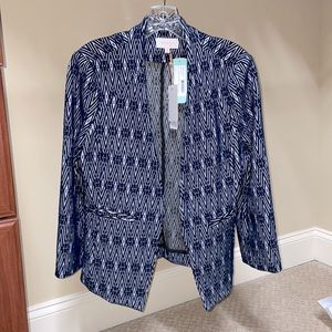 Skies are Blue Amande Printed Collarless Blazer